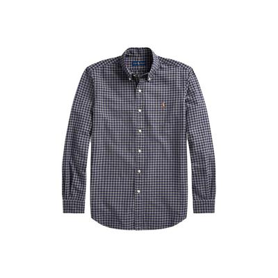 Polo Camisa de Manga Larga a Cuadros con Cuello de Punta para Hombre Azul MNPOWOV16821254-400