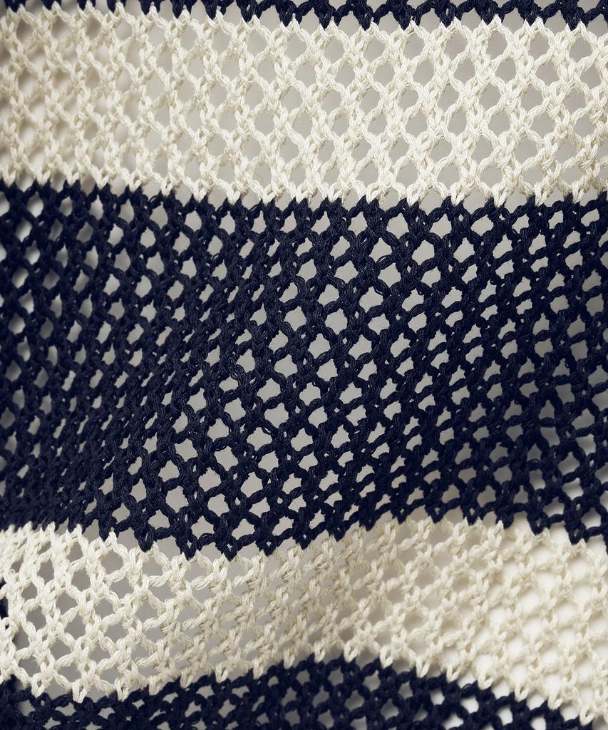 YALE Striped Curly Knit_Navy