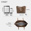 Viney Damen Leder-Tote-Bag mit großem Fassungsvermögen