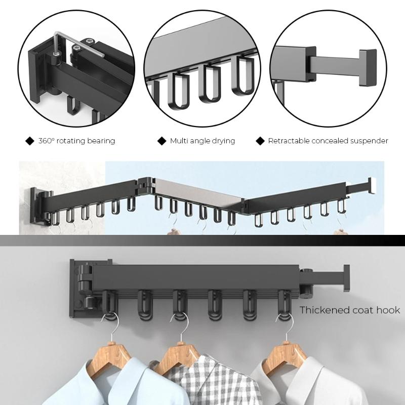 Wall Mounted Retractable Foldable Space Aluminum Drying Rack Clothing Rack Space-saving Helper Comforter Sheet Drying Racks for Home