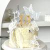 INS 0-9 Number Acrylic Mirror Cake Toppers For Kids Adults Birthday Party Supplies Wedding Anniversary Days Cake Decorations