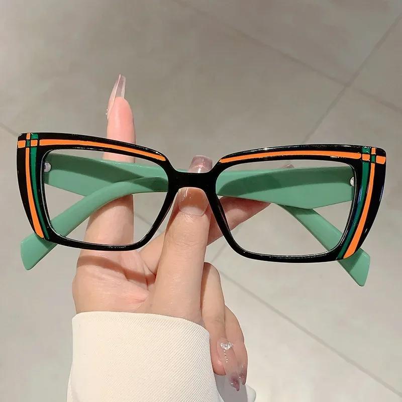 Vintage Cat Eye Glasses Women  New Fashion Multicolor Rim Eyewear Trendy Stylish Design Blue Light Blocking Eyeglasses