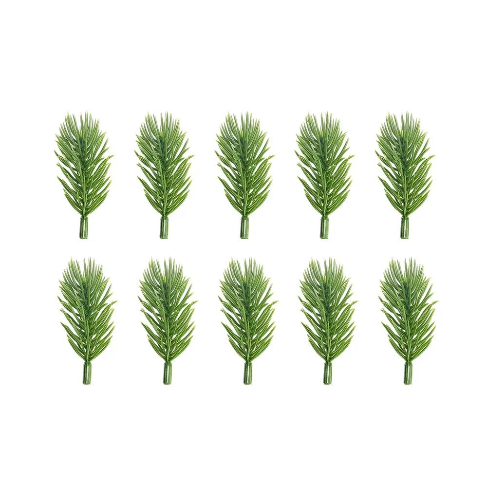 

100/50/10 штук искусственных сосновых иголок, пластиковые гирлянды для рождественской елки, сделай сам, сосновые ветки для свадебного украшения дома 100pcs