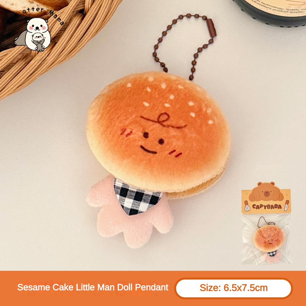 1/5 Pcs Creative Food Bread Doll Pendant Funny Food Toy Schoolbag Pendant Key Chain