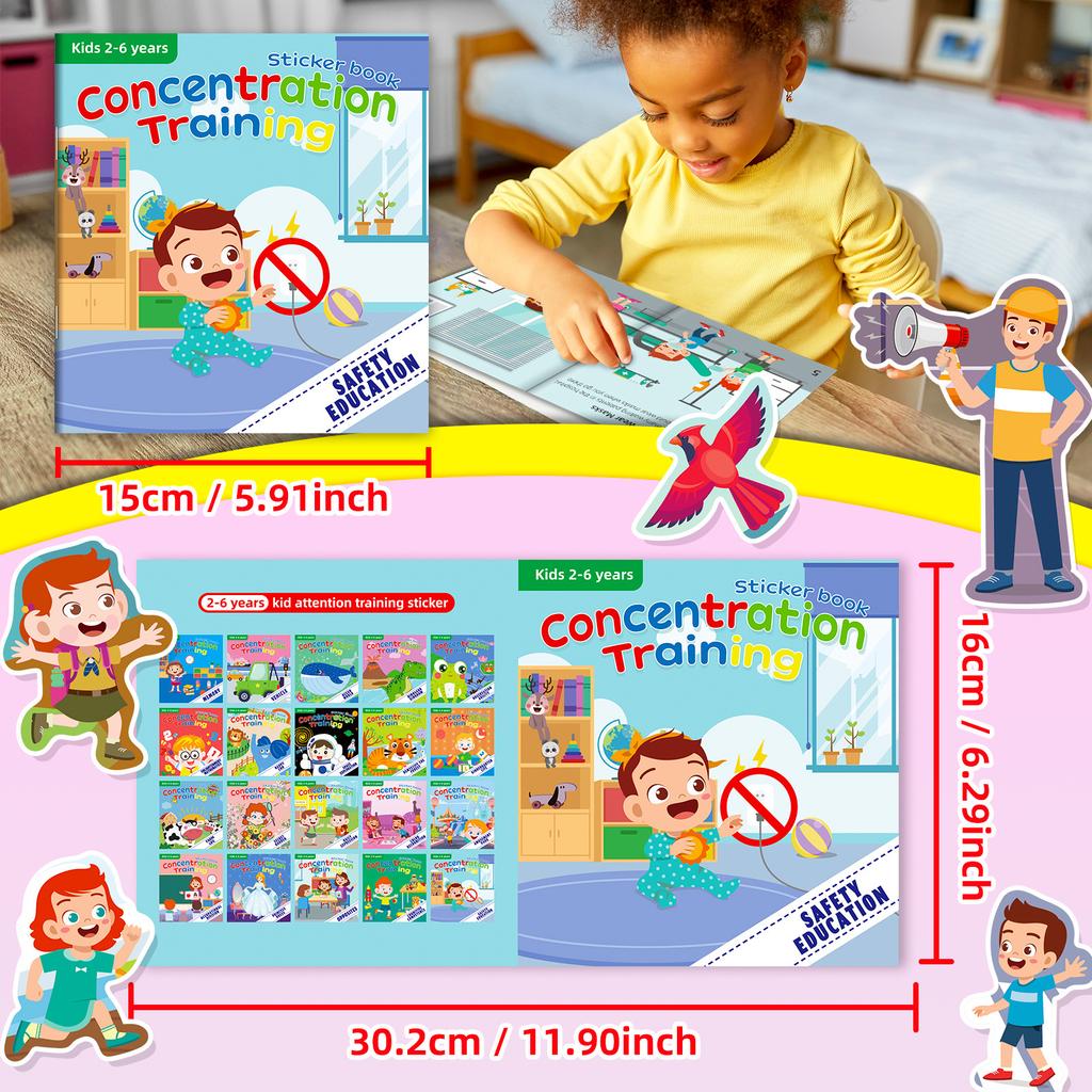 Creative Children'S Diy Safety Education Sticker Book Early Education No Cutting Repeated Stickers Baby Educational Toys