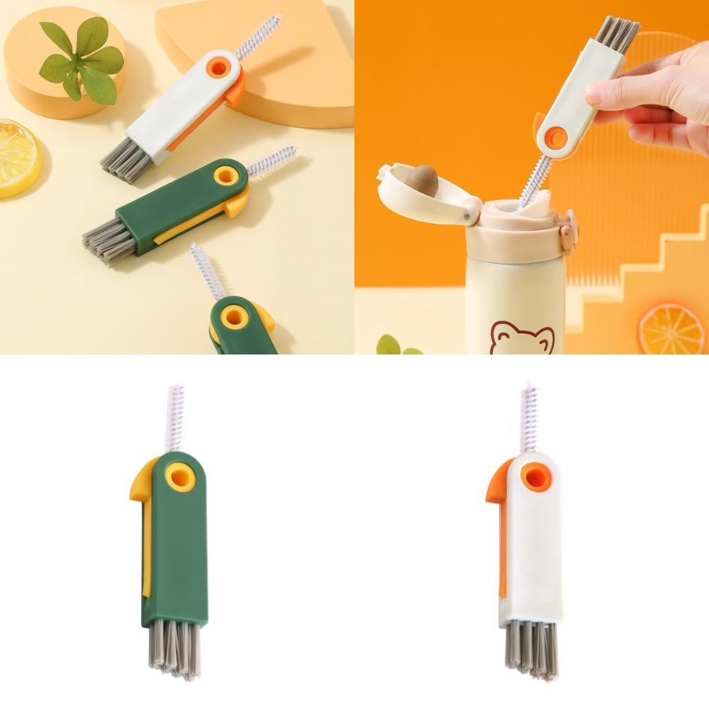 2pcs Multifunctional 3 In 1 Bottle Lid Brush Crevice Cleaning Brush
