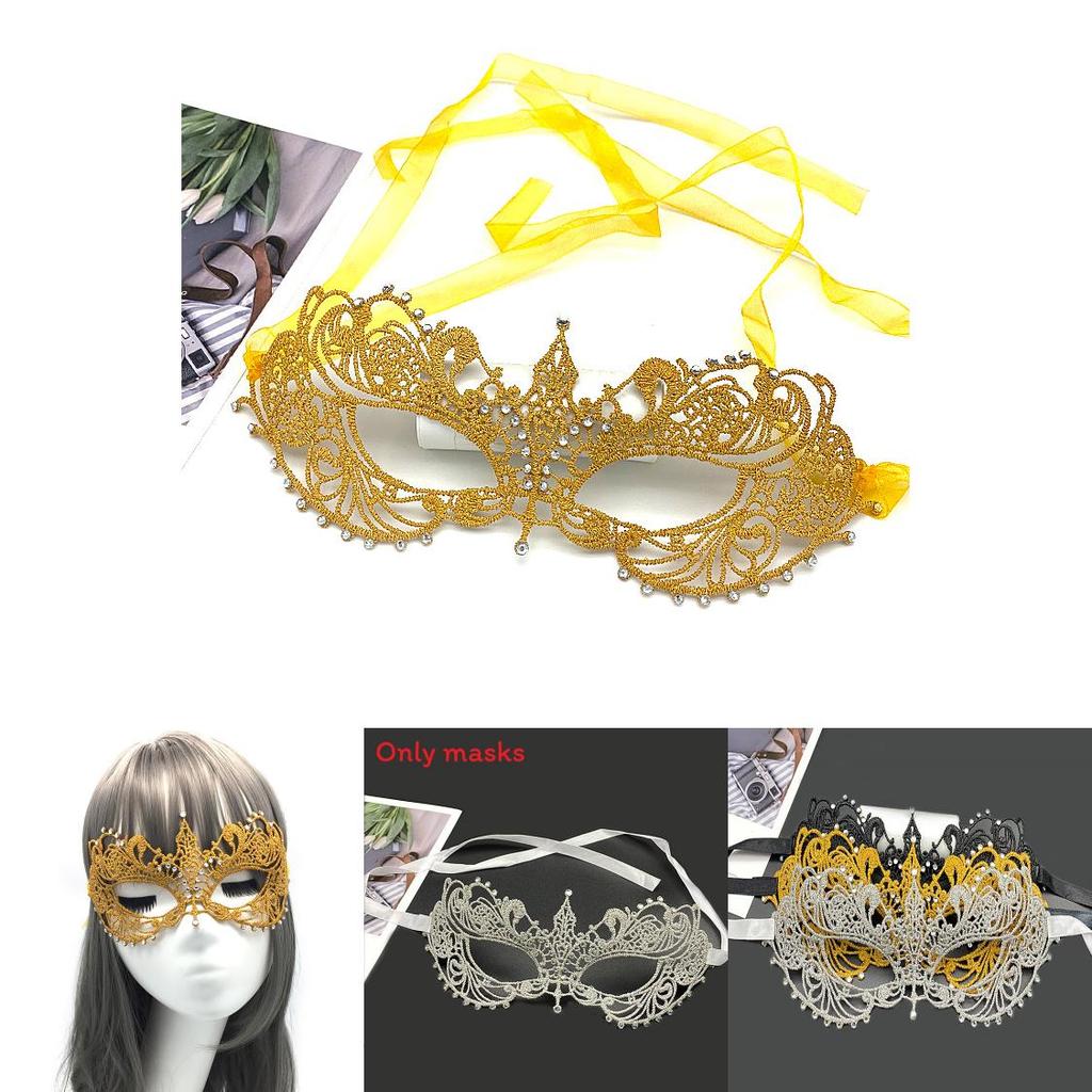 Makeup Mask For Adults With Lace Design And Glitter Accents For Costume Parties And Halloween Events