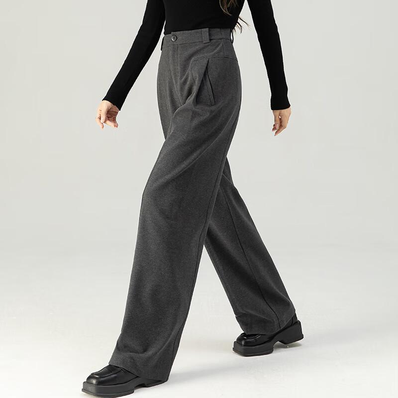 Fanzhen Women's 2024 A/W Thickened Woolen Wide-Leg Casual Trousers