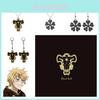 Ensemble élégant collier et boucles d'oreilles Black Clover avec emblème du Chevalier Magique Taureau Pour Hommes et Femmes