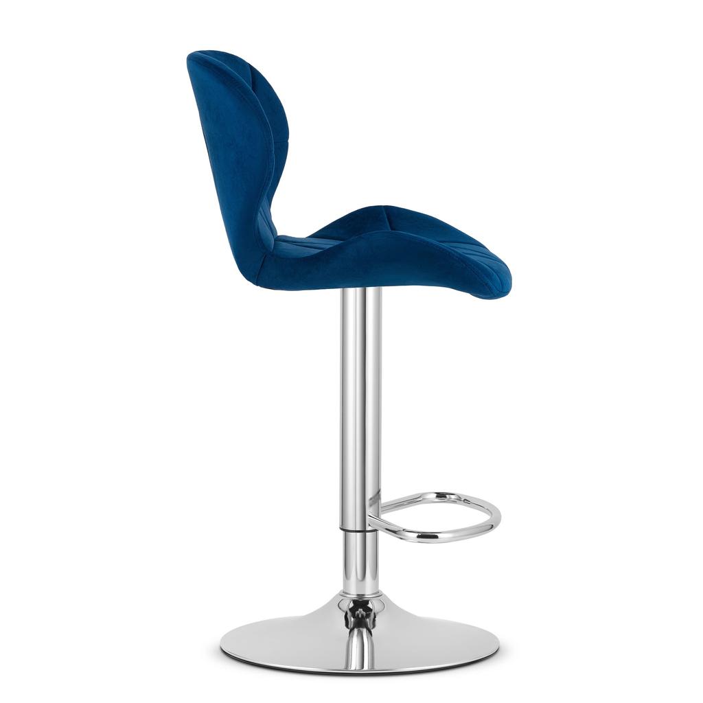WEST Stool - Navy Blue Velvet / Chrome Base X 2