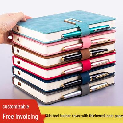 Thickened Leather Notebook with Buckle for Business or College, Ideal for Meeting Notes and Literary Use