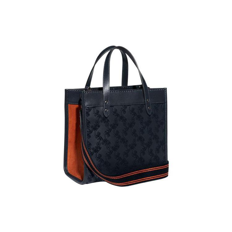 New COACH Field Cow Leather Tote Bag, Shopping Bag, Handbag, Shoulder Bag, Crossbody Bag Medium Size Women's Midnight Blue CD750-V5BHP