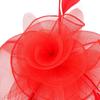 Ladies Gauze Hat Bridal Wedding Birdcage Fascinator   Hair Accessory (Red)