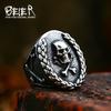 BEIER 2022 Nouvelle Mode Punk Navigation Pirates Bague Crâne Bague Homme Cool Biker Hip Hop Films Bijoux Vente en Gros