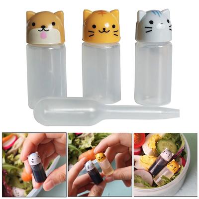 3 stücke Mini Würze Flasche Mit Pipette Tragbare Kleine Salat Dressing Sauce Ketchup Container Bento Box Gewürz Lagerung