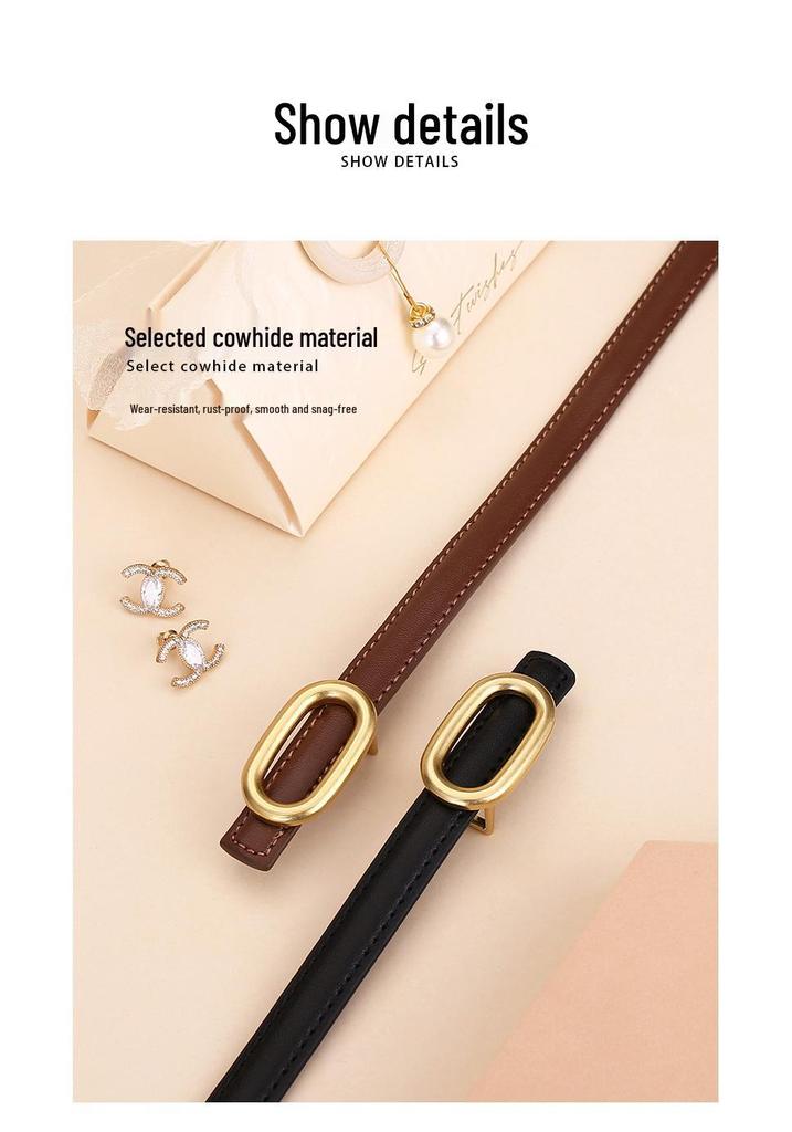 Women's Fashionable Cowhide Waist Belt - High-End, Versatile Accessory