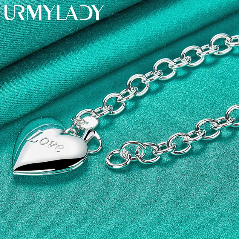 Bracelet en argent Sterling 925 avec cadre Photo en forme de cœur, pour femmes, bijoux de fiançailles, de mariage, à la mode
