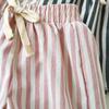 Spring & Summer Unisex Striped Linen-Cotton Kids Shorts – Cute, Casual, and Breathable Korean Style.
