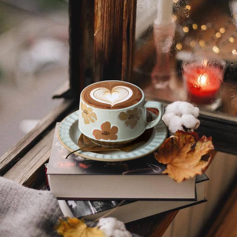 

UD Retro Coarse Pottery Coffee Cup & Saucer Set