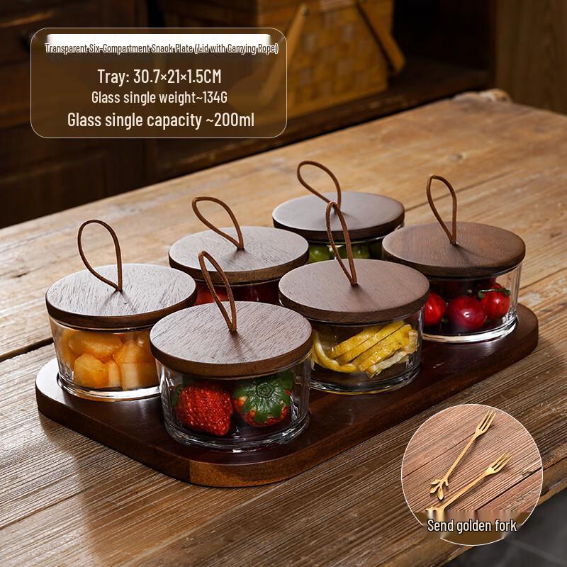 Chinese Style Wooden Snack Serving Platter 1 set