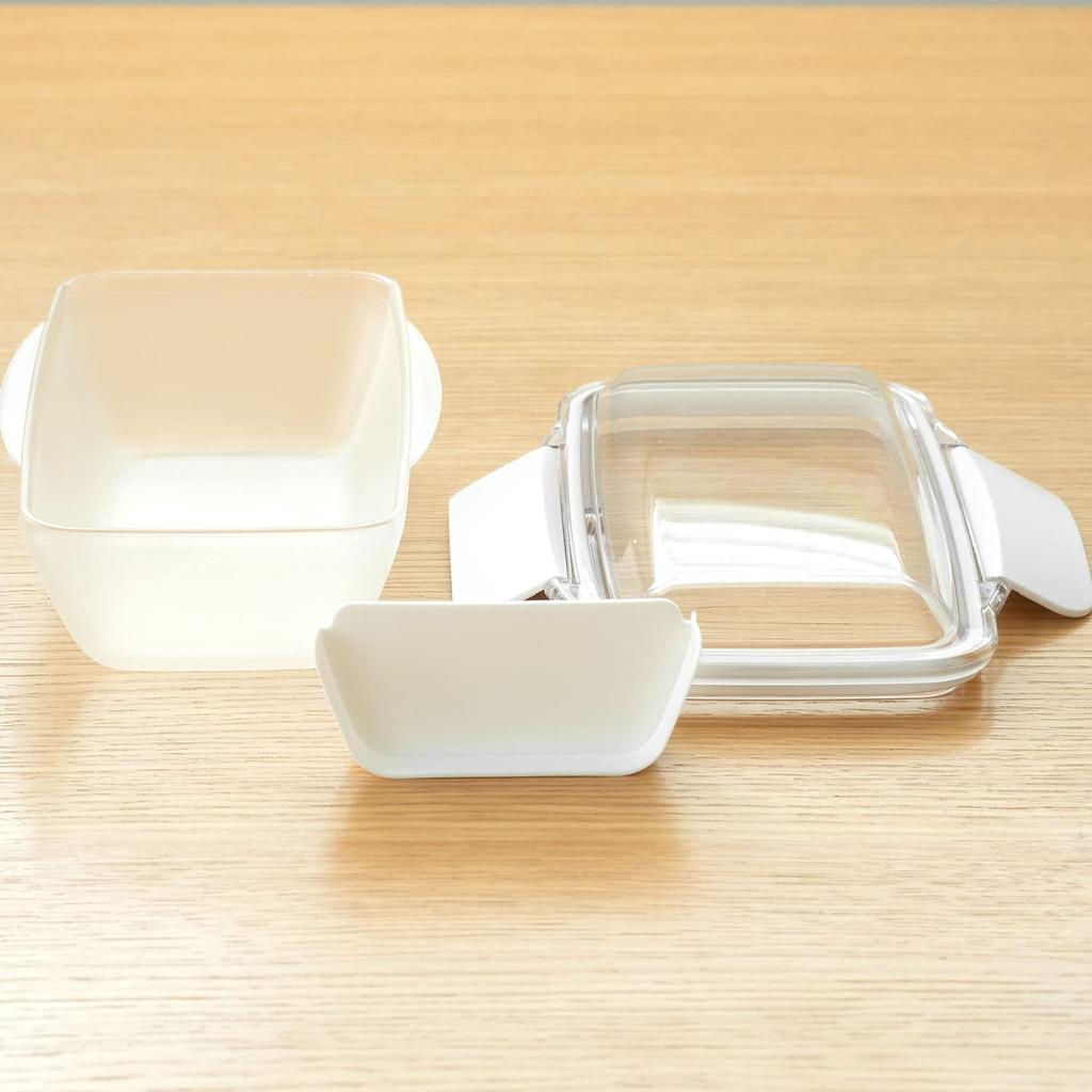 Komori Resin Bento Premium Easy To Microwave and Dishwasher KLBTL5 Box, 500ml, Dome, Clean, Safe, White,