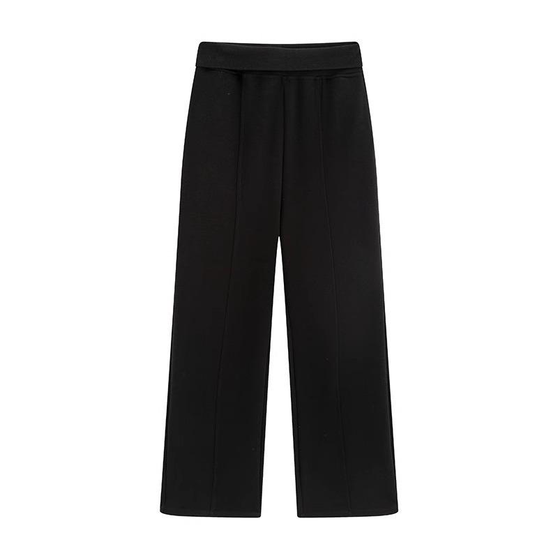 

Повседневные брюки для беременных весна и осень новая верхняя одежда вязаные свободные без поддержки широкие брюки драпируются слегка равей брюки M（80-110） чёрный