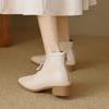 Autumn New Women Short Boots Comfortable Fashion Bow Knot Soft Sole Middle Heel Shoes Height Increase Wear Resistant Ankle Boots