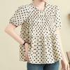 Navava Women Dot Pattern Short Sleeve Blouse Nb2764