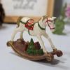 Christmas Rocking Horse Ornaments Resin Rocking Horse Figurine Christmas Table Decoration Party Favor Supplies Home Decorations