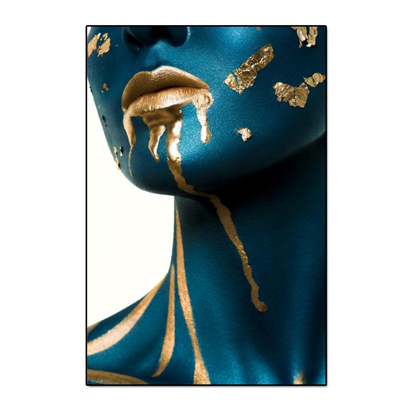 Modern Sexy Nude Girl Black Golden Art Nordic Posters and Prints Canvas Painting Wall Art Pictures For Living Room Cuadros Decor