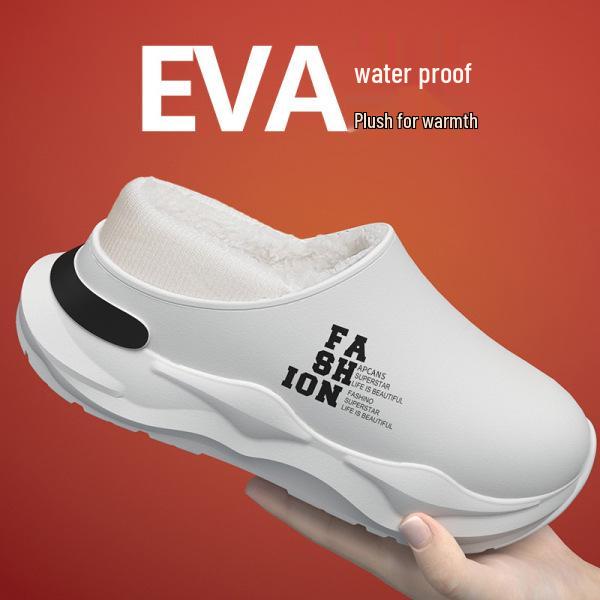 2024 Nové pánské voděodolné bavlněné pantofle s podpatkem - Protiskluzové, odolné proti nečistotám, ideální pro vnitřní/venkovní použití na podzim a v zimě.