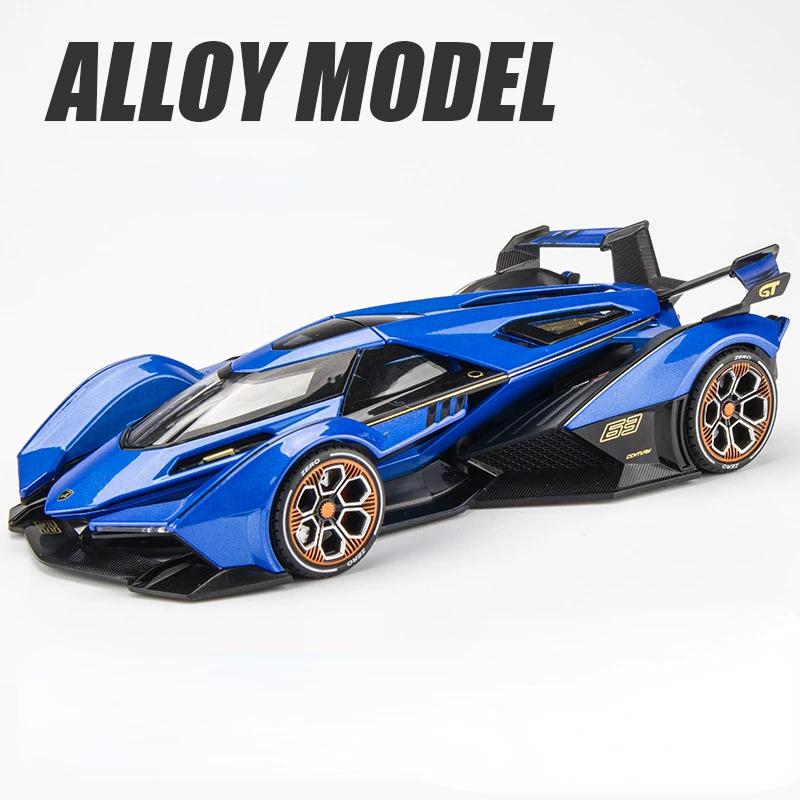 1:22 Scale V12GT P1 GTR Toy Car Model Alloy Diecast Sound Light Pull Back Vehicle Models for Child Best Birthday Gifts Souvenirs