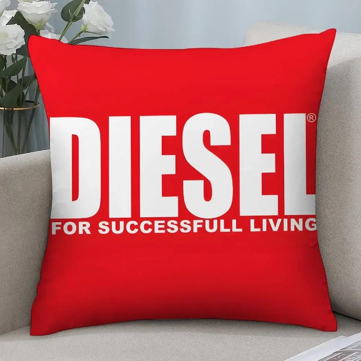 

Fashion Trend D-Diesel-s Logo Pillow Case Short Plush Double-sided Print Square Throw Pillow s Sofa Home Cushion Decorl, 66x66cm