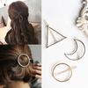 Fashion Alloy Hollow Moon Circle Triangle Bangs Hair Clip Women Hairpin Barrette
