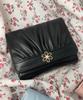 WEGO Flower Gathered Size Black Women's Wallet, F,