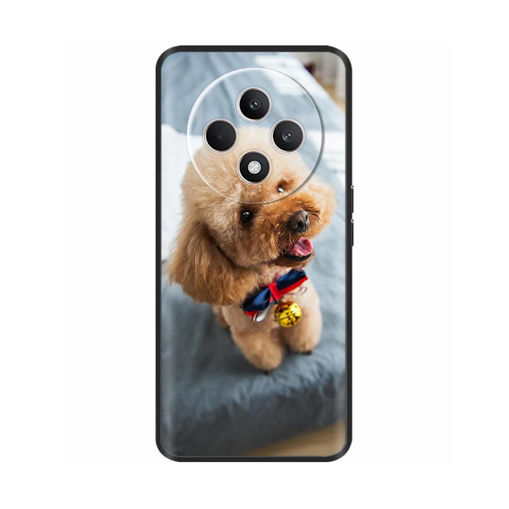 Für Oppo Reno12 F Hülle CPH2687 Cover Niedliches Liebesherz Weiche Schwarze Silikon Schutzhüllen für Reno 12F Reno12F 5G 2024 Fundas