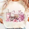 Valentine's Day Love Pink Hot Cocoa Washable Ironing Thermal Transfer Sticker, Heat Press Sticker Heat Transfer Printing Heat Transfer Film Suitable