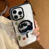 Magnetic Cat Stand Suitable for Apple 16promax Mobile Phone Case IPhone 15 Children's Fun Cartoon Transparent