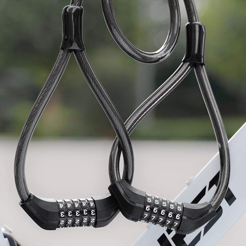 Antitheft Bicycles Combination Lock Security Padlocks Light Weight Double Head Password Lock for Outdoor Cycling