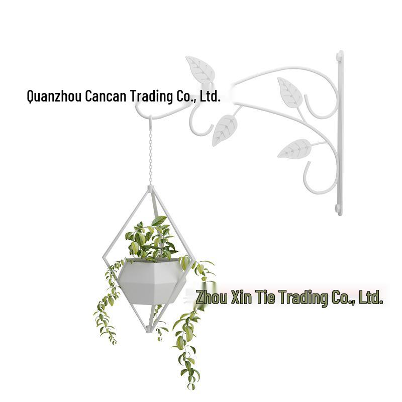 Wrought Iron Wall-Mounted Flower and Wind Chime Hanger