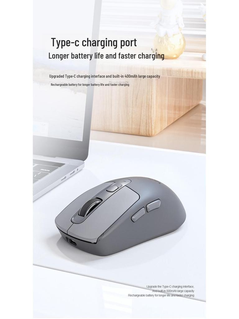 Wolf A3 Dual Mode Wireless Bluetooth Rechargeable Mouse for Office and Gaming