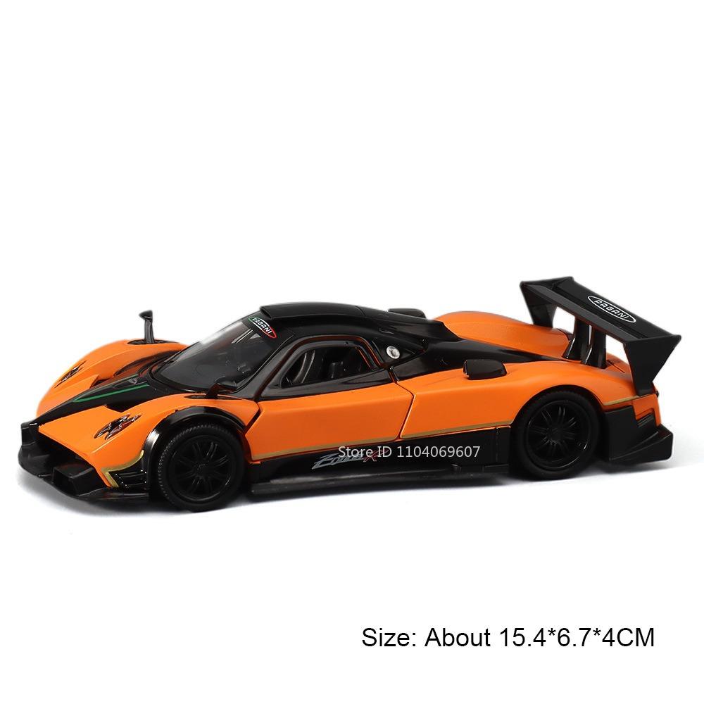1:32 Pagani Zonda R Huayra Bc Sportwagen Spielzeugmodelle Legierung Druckguss Sound Licht Türen Öffnen Rückzieher Mini-Supersportwagen Für Jungen Geschenke