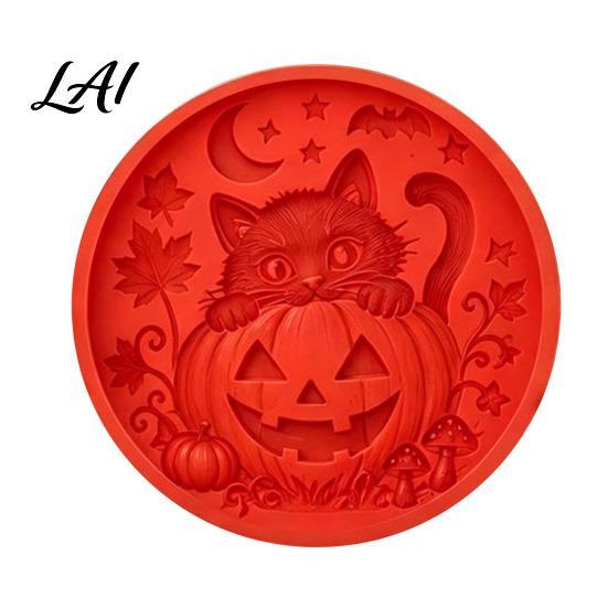 Creative Holiday Yard Ornaments Silicone Stepping Stone Mold for Halloween DIY Garden Pathway Flexible Reusable Casting Gardening Gift Ideas Concrete