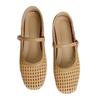 Sheepskin version~ Flat sole shoes women's new Mary Jane shoes with skirt soft sole hollow hole shoes