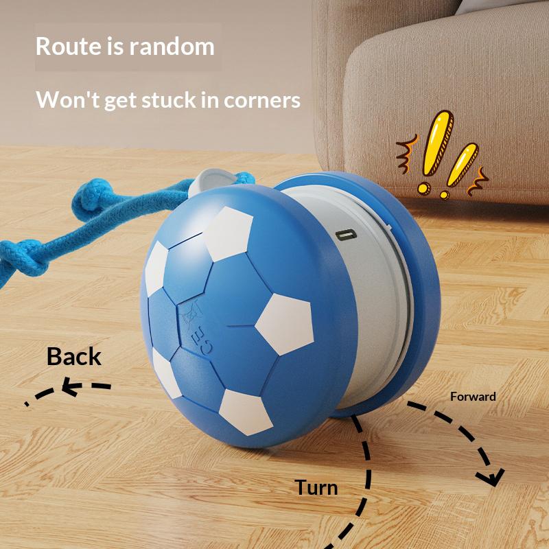 Smart Interactive Dog Toys Football Rolling Ball With Motion Activated Automatic Moving Dog Toy Balls Puppy Chew Toys Knot Rope