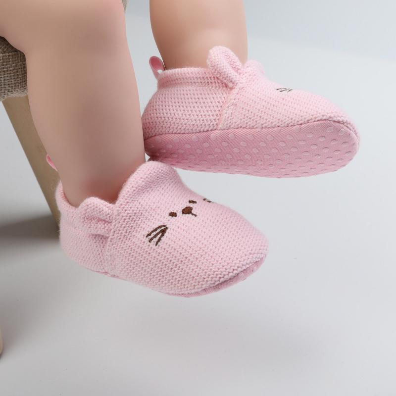 Baby Girls Shoes Casual Solid Color Cartoon Soft Bottom Non-Slip Toddler Kids Shoes