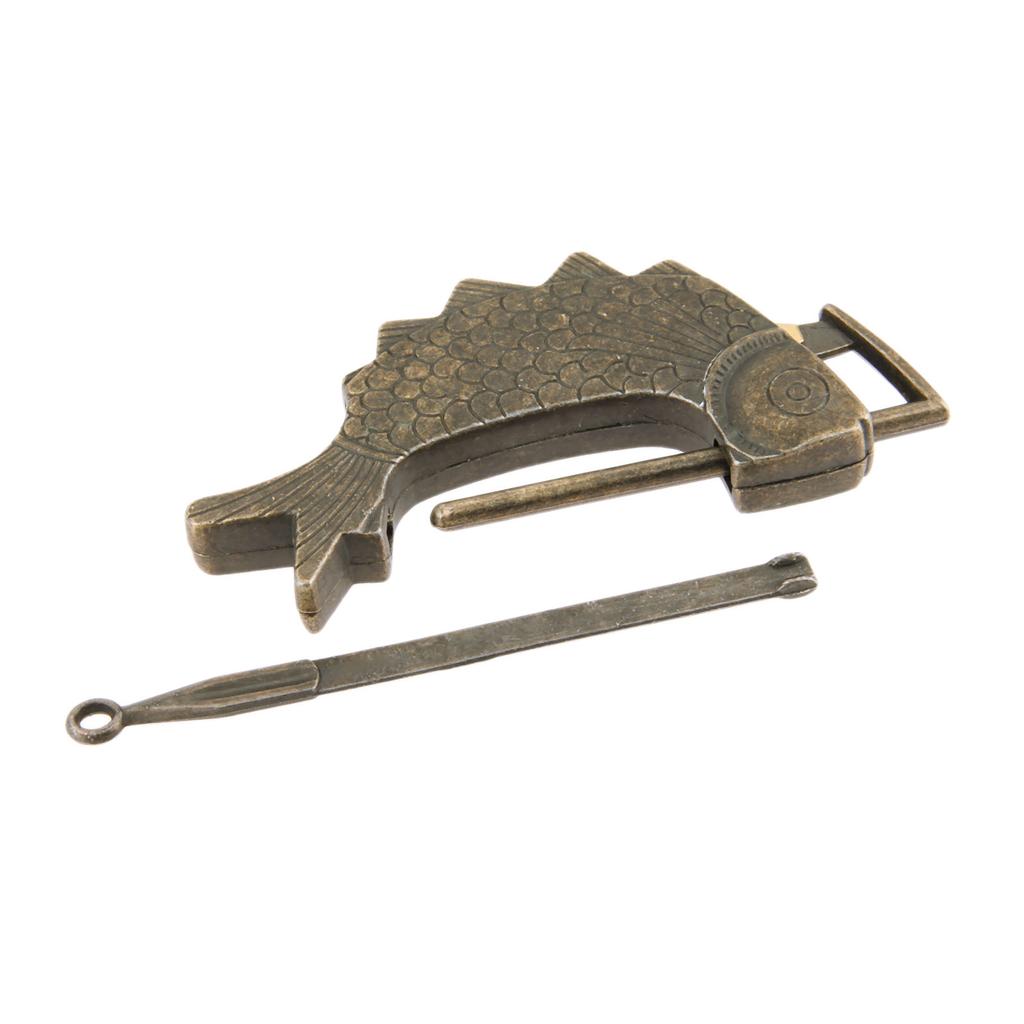 1PC Antique Bronze Old Chinese Lock Retro Jewelry Wooden Box Padlock Lock For Suitcase Drawer Cabinet Hardware Accessories