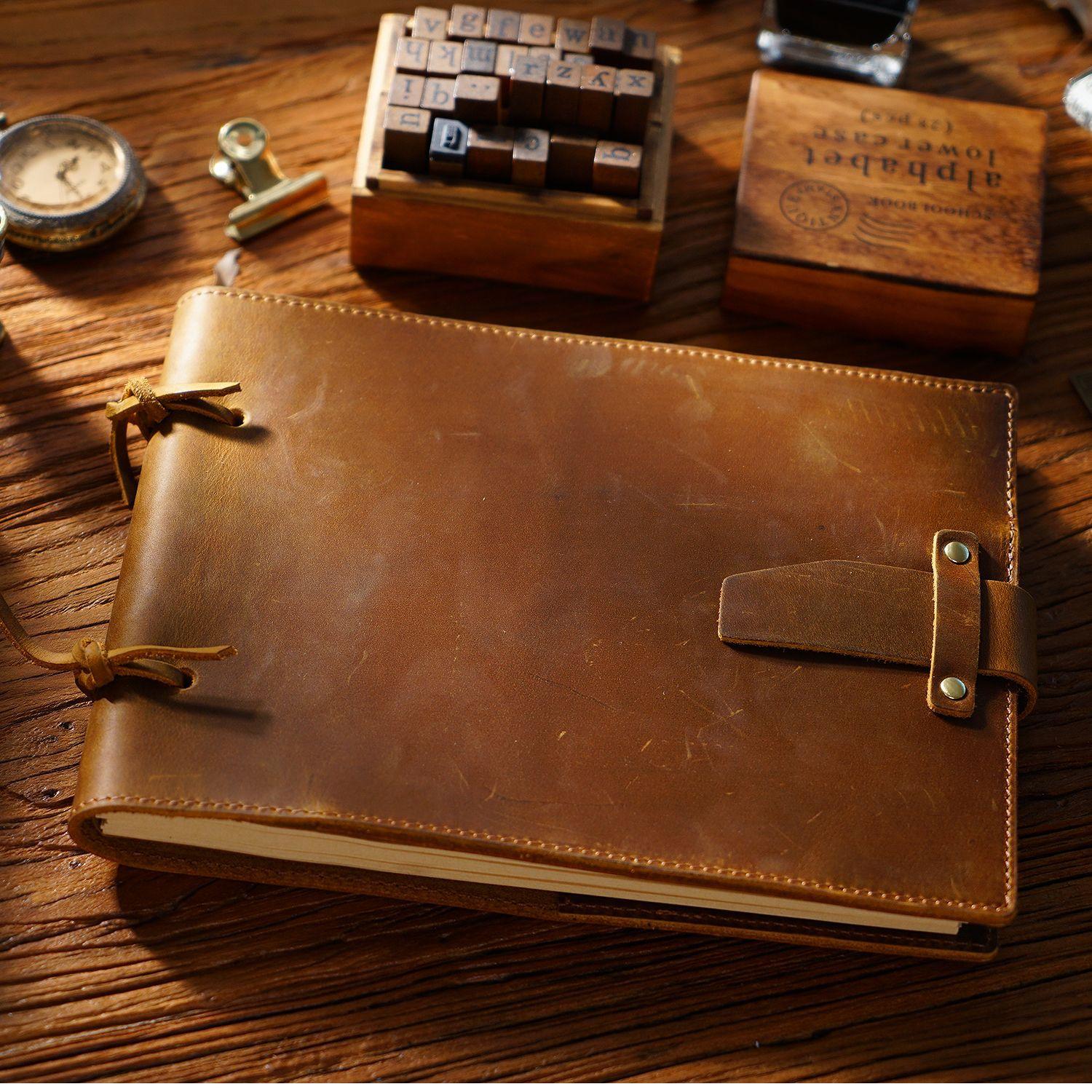 A5 Handmade Leather Journal Vintage Cowhide