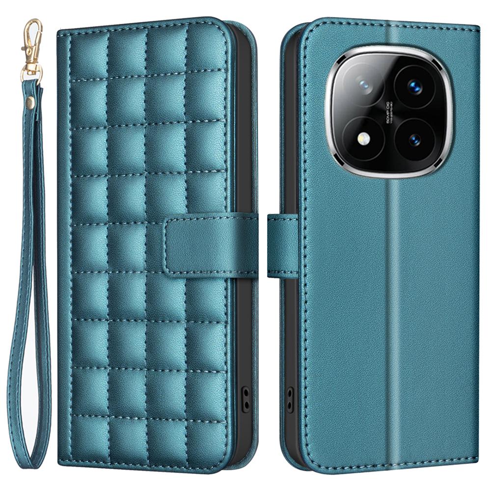 BINFEN COLOR BF34 for Xiaomi Redmi Note 14 Pro 4G Leather Case Wallet Square Grid Phone Cover