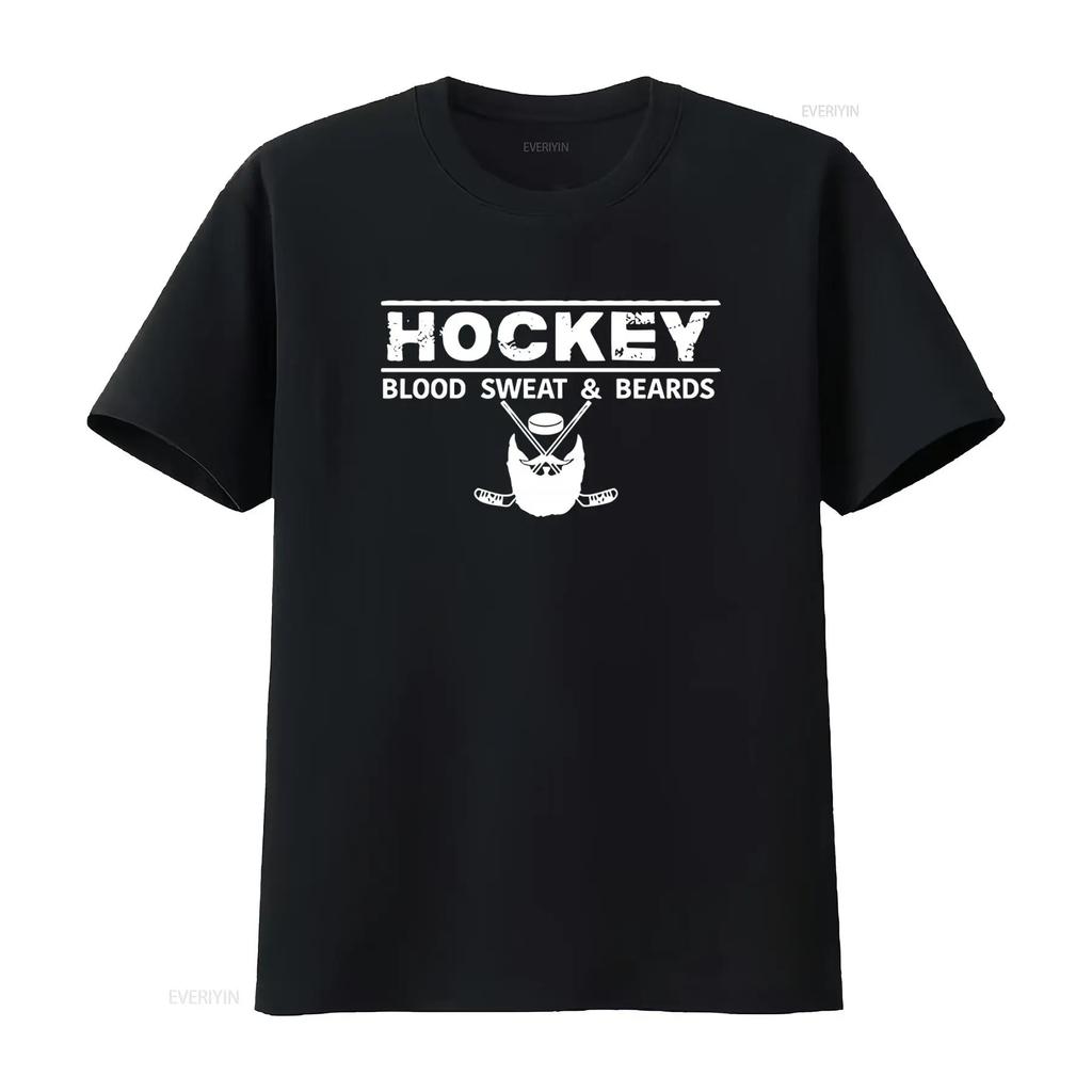 Herren Eishockey Blut Schweiß Bärte Sportfan Eis Tor Team Cooles Design Rundhals T-Shirt vintage Gewaschen Atmungsaktiv Weich Vielseitig